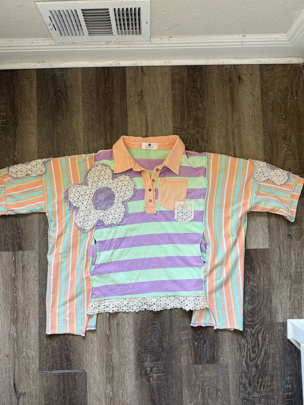 Women’s crochet colorful top